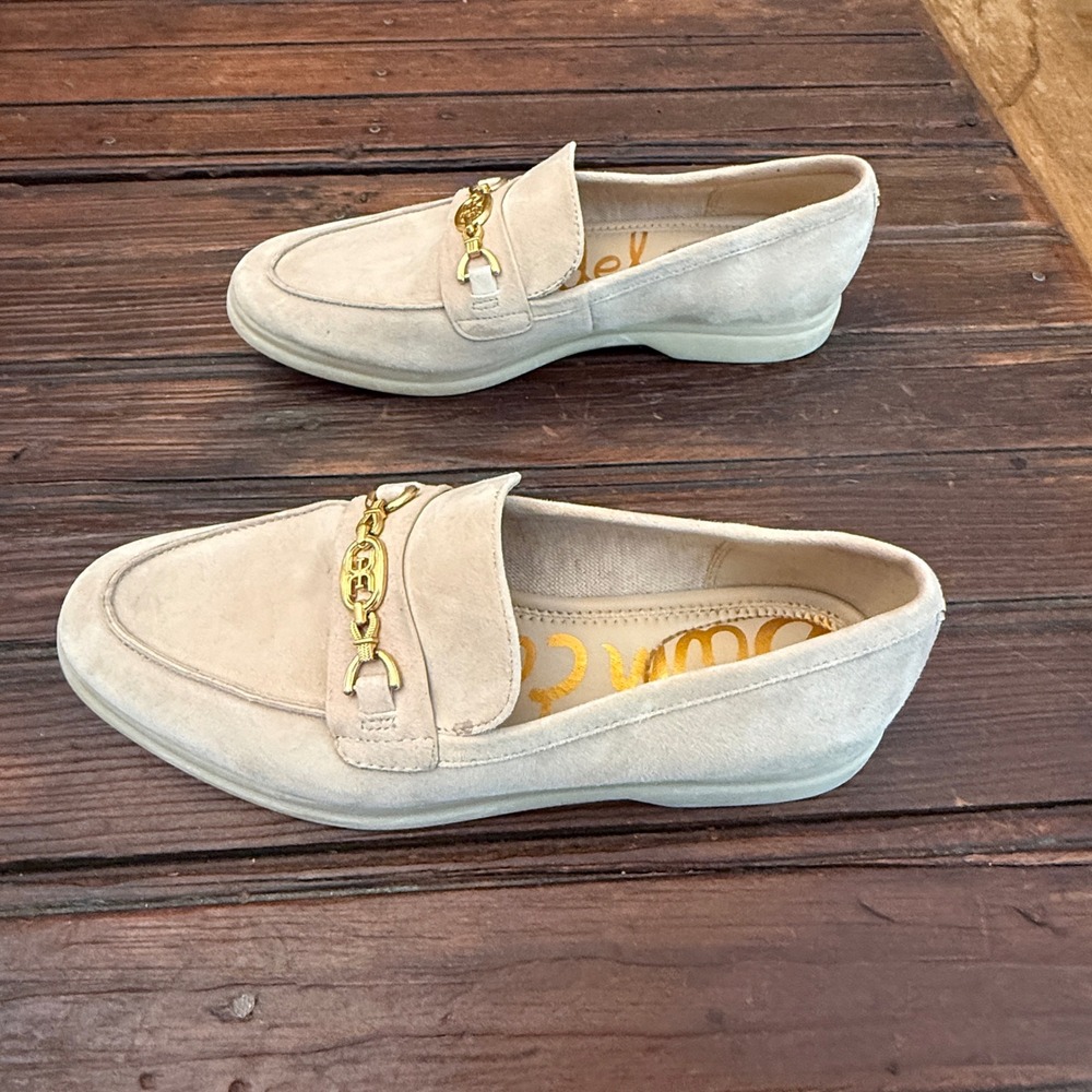 Sam Edelman Kyana Beige Suede Horsebit Loafers Womens 8M Platform Slip On Shoes - Picture 4 of 10